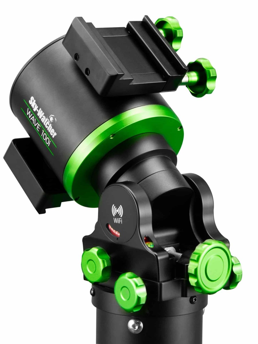 Montatura Sky-Watcher Wave 100i EQ/AZ: leggera, robusta e con connettività avanzata per astrofotografia e osservazione. Capacità di carico fino a 15 kg.