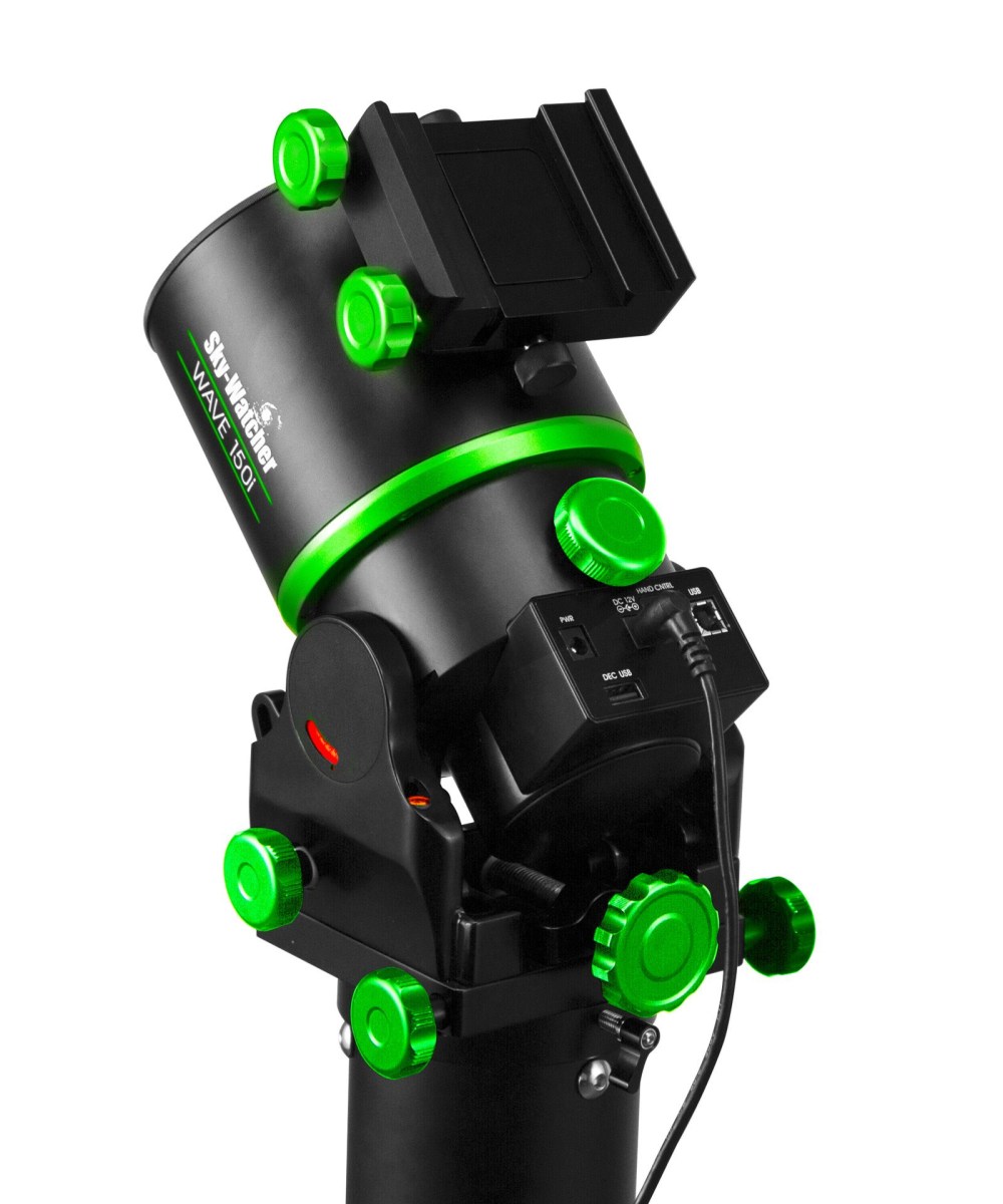 Montatura Sky-Watcher Wave 150i EQ/AZ: leggera, robusta e con connettività avanzata per astrofotografia e osservazione. Capacità di carico fino a 25 kg.