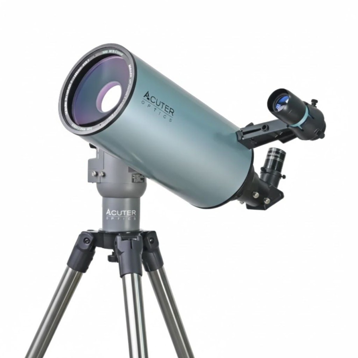 Telescopio Maksutov-Cassegrain 127 mm con montatura computerizzata GoTo Wi-Fi. Perfetto come telescopio per iniziare: compatto, facile da usare, ideale per Luna, pianeti e cieli stellati.