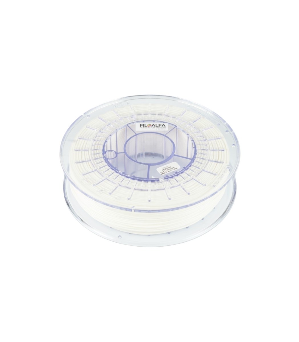 AlfaPRO Bianco 1Kg Filamento per Stampa 3D facile da stampare, con l'aggiunta di un minerale il filamento è semplice da lavorare con elevata resa estetica.